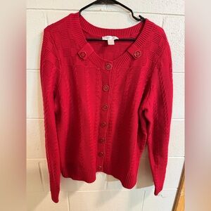 Christopher & Banks Red Button-Up Cardigan size xl